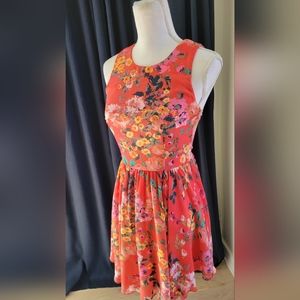 B DARLIN | Orange Floral Dress